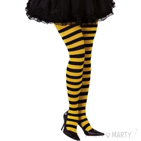 rajstopy halloween w paski zolty czarny guirca rozm uniw