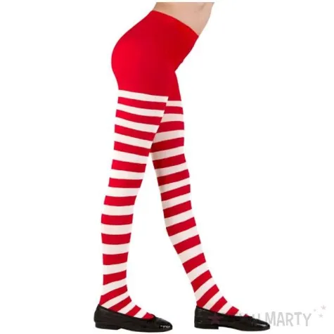rajstopy paski bialo czerwone widmann rozm 146 164