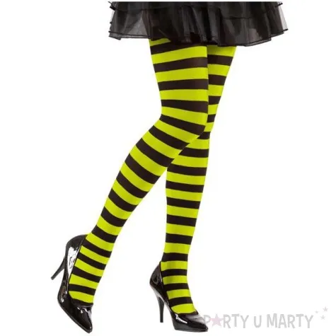 rajstopy paski halloween zielony neon widmann rozm uniw