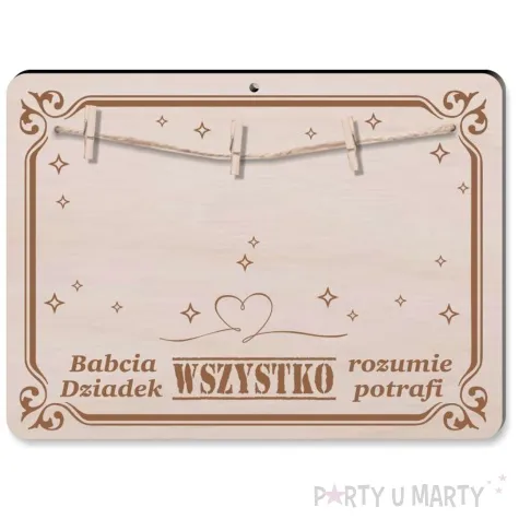 ramka babcia i dziadek to wszystko drewno 210x155 mm