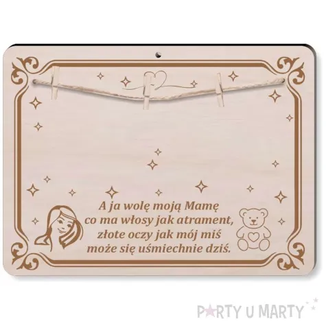 ramka dzien matki a ja wole moja mame drewno 210x155 mm