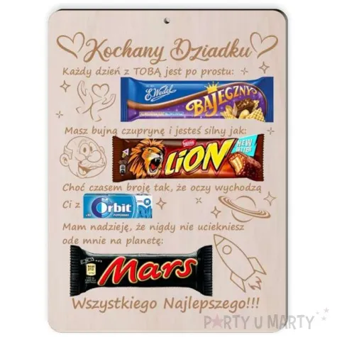 ramka kochany dziadku drewno 210x170 mm