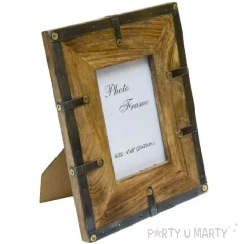 ramka na zdjecia drewno okucia retro giftdeco 10 x 15 cm