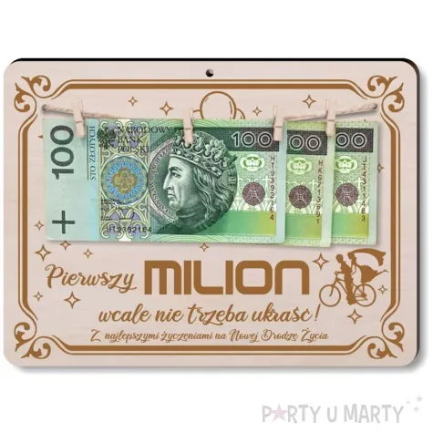 ramka widzisz pierwszy milion na nowa droge zycia drewno 210x155 mm