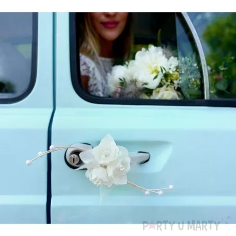 rattanowe bukieciki z roza kremowe 25 cm 4 szt