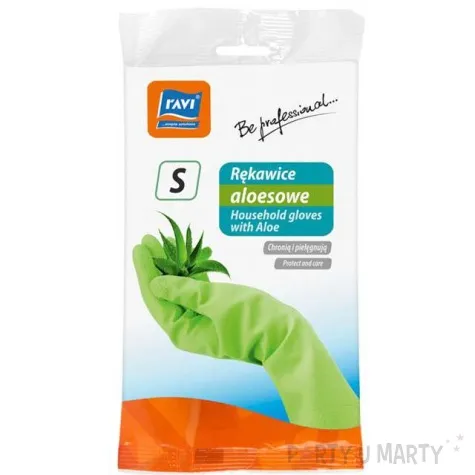 rekawice gospodarcze aleosowe rozmiar s zielone ravi
