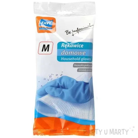 rekawice gospodarcze domowe rozmiar m niebieskie ravi