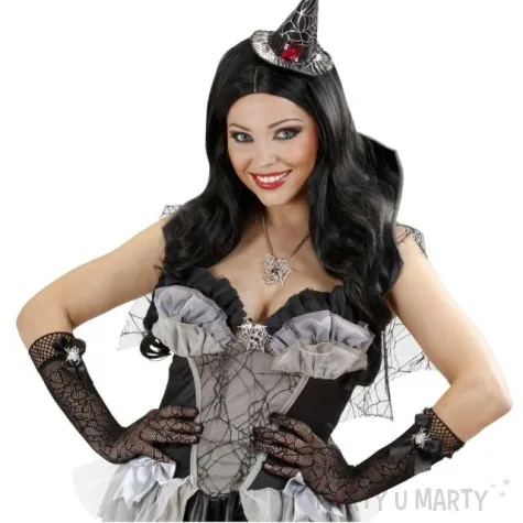 rekawiczki czaszka i pajeczyny czarne widmann