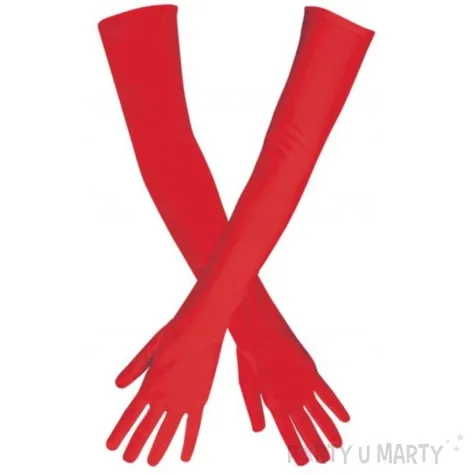 rekawiczki hollywood za lokiec czerwony boland 59 cm