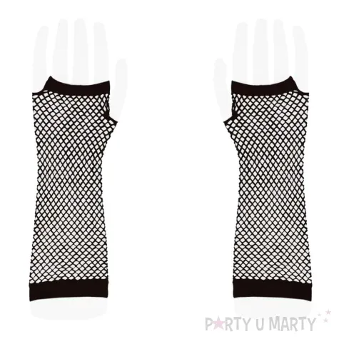 rekawiczki kabaretki mitenki lata 80 dlugie czarny partypal rozm uniw