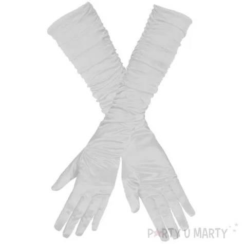 rekawiczki long elegant biale guirca 45 cm
