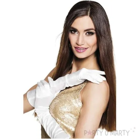 rekawiczki retro flapperka biale boland 40 cm