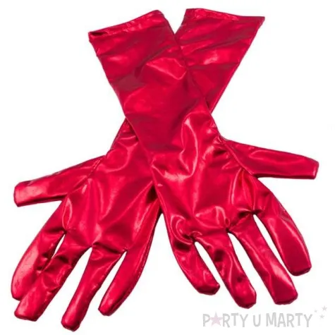 rekawiczki retro metaliczne czerwony folat 40 cm