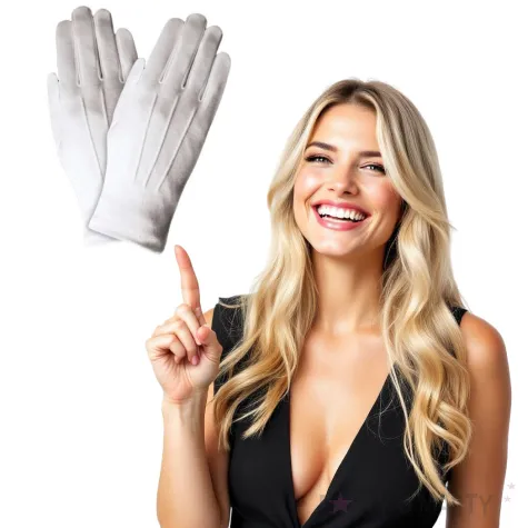 rekawiczki swiety mikolaj biale funny fashion