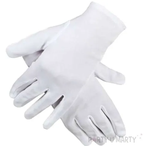 rekawiczki swiety mikolaj krotkie biale kraszek 22 cm