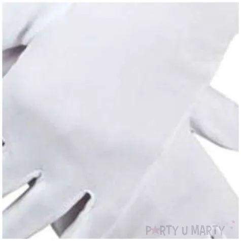 rekawiczki swiety mikolaj krotkie biale kraszek 22 cm