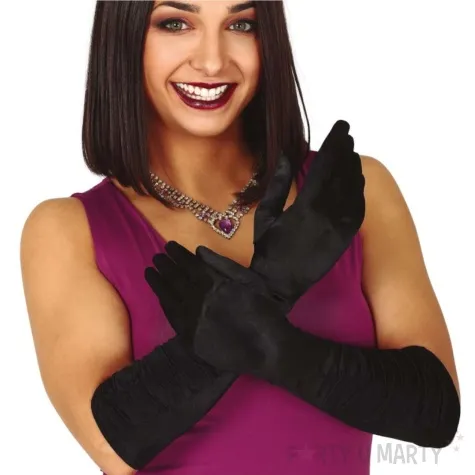 rekawiczki wieczorowe czarny guirca 40 cm