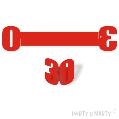 ringi papierowe do serwetek 30 urodziny czerwone 6 szt