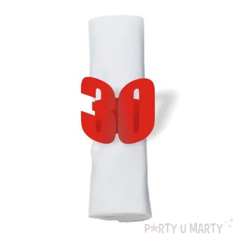 ringi papierowe do serwetek 30 urodziny czerwone 6 szt