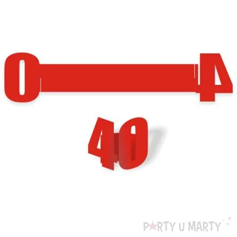 ringi papierowe do serwetek 40 urodziny czerwone 6 szt