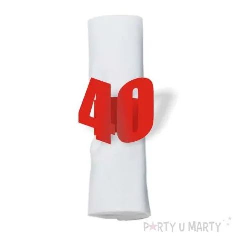 ringi papierowe do serwetek 40 urodziny czerwone 6 szt