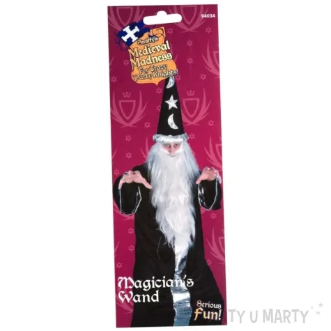 rozdzka party czarodziejska czarno biala smiffys 33 cm