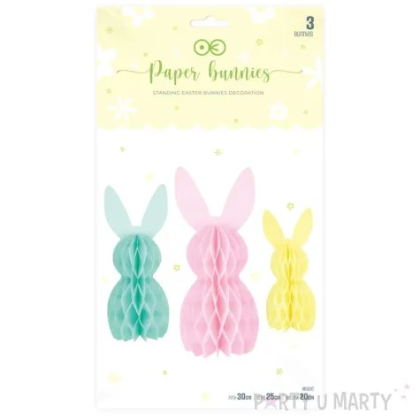 rozeta stojaca zajaczki mix partypal 3 szt