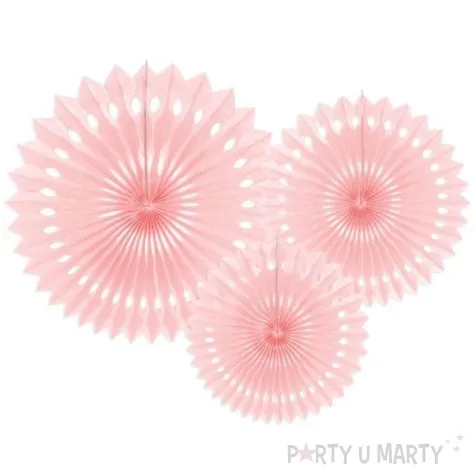 rozeta wiszaca classic rozowy pudrowy jasny partydeco 20 30 cm 3 szt