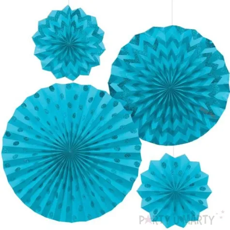 rozeta wiszaca glitter blekitny amscan 4 szt