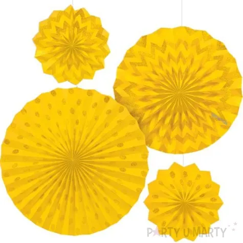 rozeta wiszaca glitter zolta 4 szt