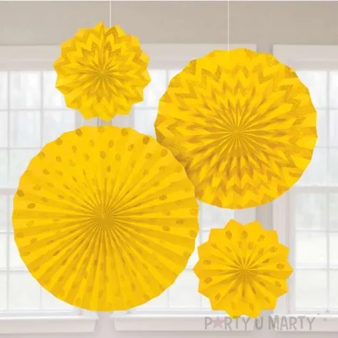 rozeta wiszaca glitter zolta 4 szt