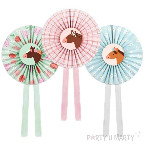 rozeta wiszaca konie mix partydeco 35 cm 3 szt