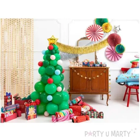 rozeta wiszaca swiateczna rozowy zielony partydeco 26 43 cm 3 szt