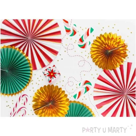 rozeta wiszaca swiateczna zielony zloty partydeco 26 43 cm 3 szt