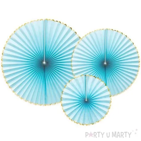 rozeta wiszaca yummy niebieski jasny partydeco 3 szt