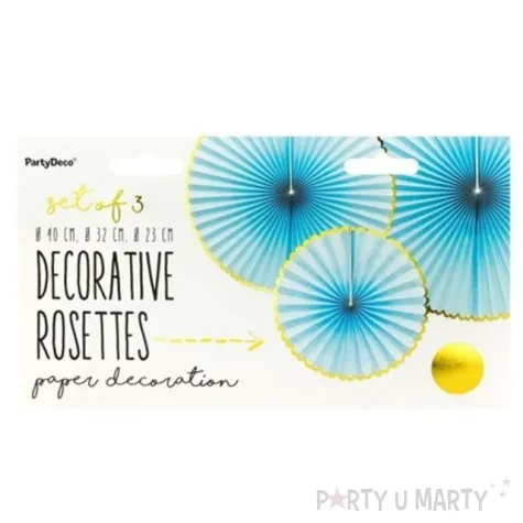 rozeta wiszaca yummy niebieski jasny partydeco 3 szt