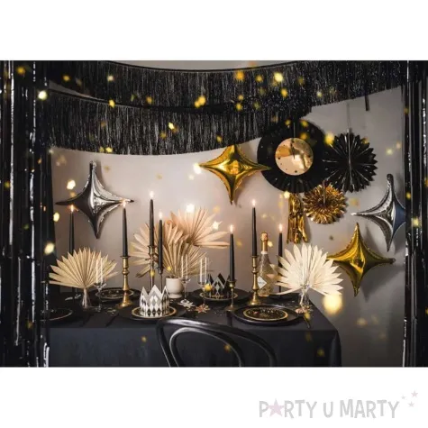 rozeta wiszaca zegar sylwestrowy czarno zloty partydeco 3 szt