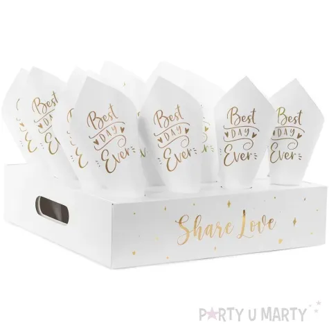 rozki konfetti best day ever stand bialy partydeco 16 cm 16 szt