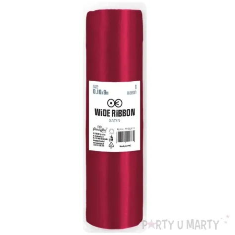 satyna gladka burgundowy partypal 0 16 x 9 m