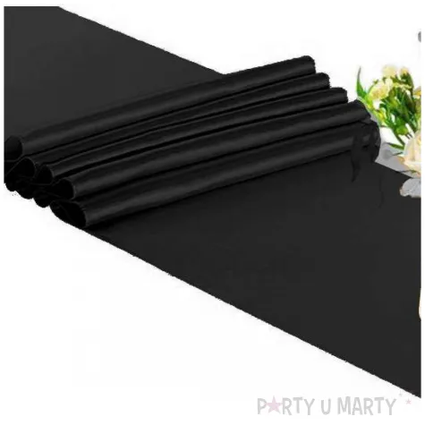 satyna gladka czarna partydeco 0 36 x 9 m
