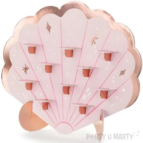 sciana na shoty muszelka rozowe zloto partydeco 43x38 cm