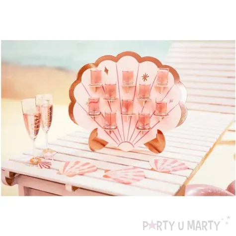 sciana na shoty muszelka rozowe zloto partydeco 43x38 cm