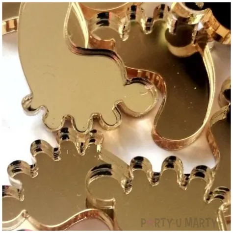 scrapki akrylowe baby shower stopki prawe zlote lustrzane 20 mm 10 szt