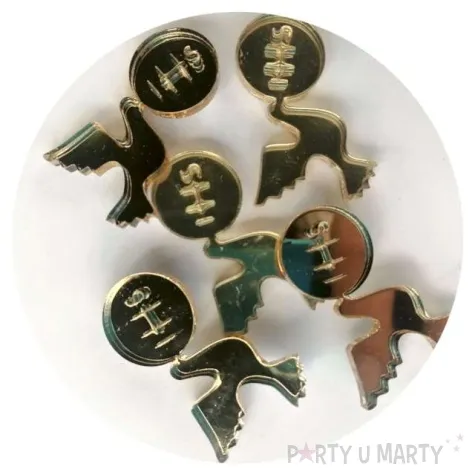 scrapki akrylowe golabek hostia ihs zlote lustrzane 30 mm 5 szt