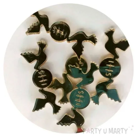 scrapki akrylowe golabki hostia ihs zlote lustrzane 50 mm 5 szt