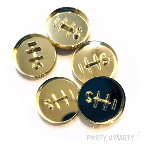 scrapki akrylowe hostia zlote lustrzane 15 mm 5 szt