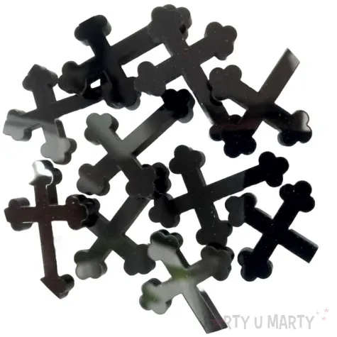 scrapki akrylowe krzyze gotyckie czarne 30 mm 10 szt