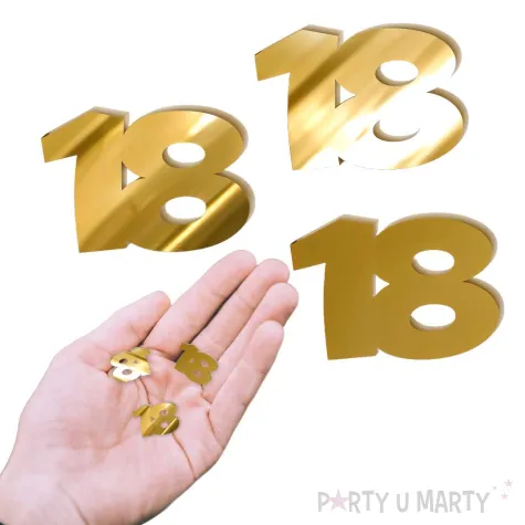 scrapki akrylowe liczba 18 mini zlote lustrzane 30x25 mm 3 szt