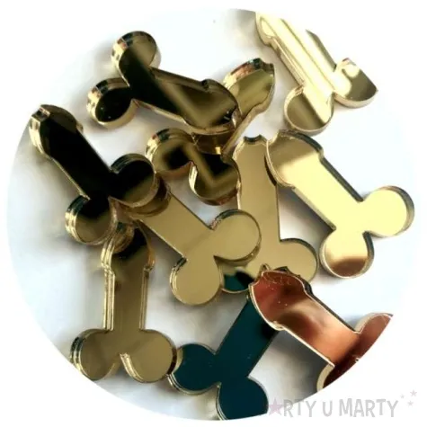 scrapki akrylowe peniski zlote lustrzane 25 mm 10 szt