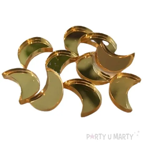 scrapki akrylowe polksiezyce mini zlote lustrzane 14 mm 10 szt